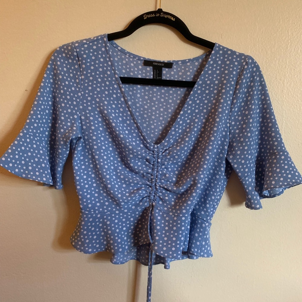 Blue Polka Dot Blouse